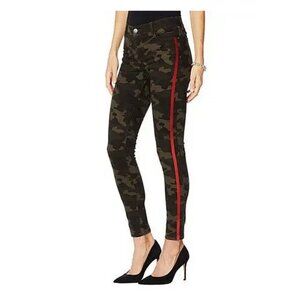 NEW! SkinnyGirl Red Side Tuxedo Stripe Skinny Jeans, Christina Marie - Dark Camo